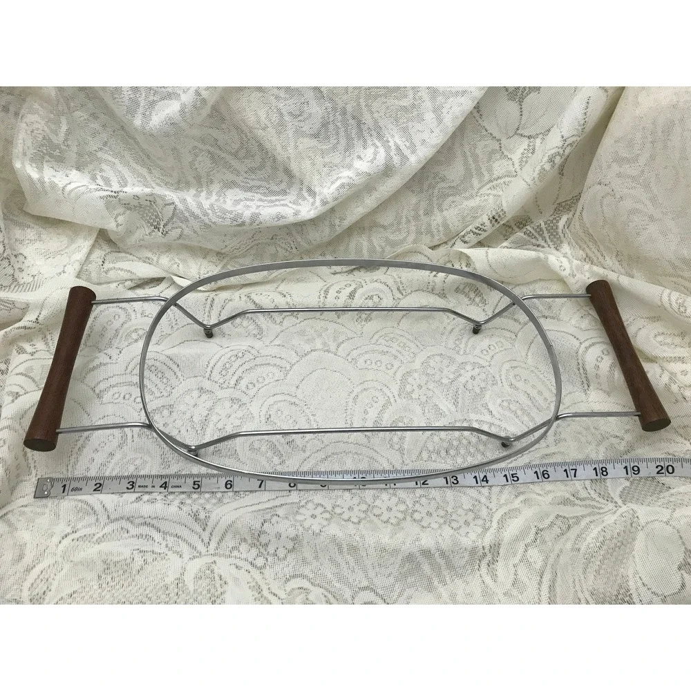 Vintage Stainless Steel Casserole Holder Casserole Stand Frame Mid-Century Style